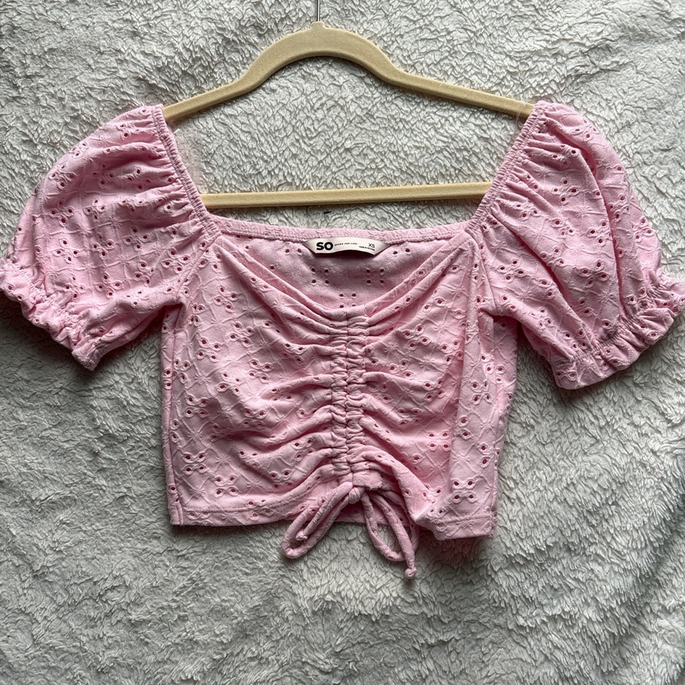 SO Women's Pink Ruched Top